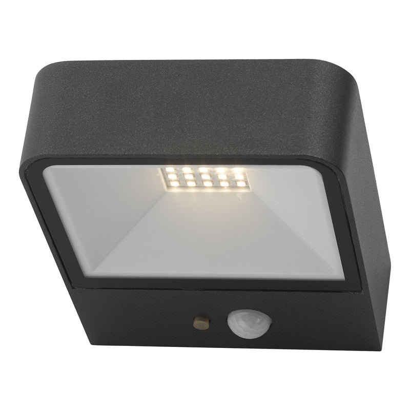 Dar NOX2139 Noxolo Wall Light Square Anthracite Solar Power PIR Sensor IP65 LED