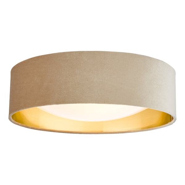 Dar NYS5001 Nysa 2 Light Flush Velvet Taupe Shade 40Cm