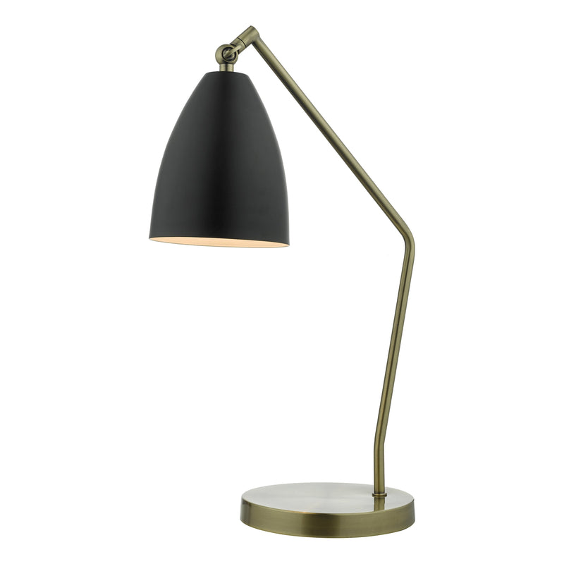 Dar OLL4154 Olly Table Lamp Antique Brass/ Black