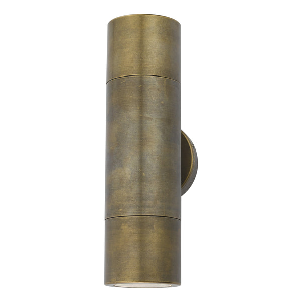 Dar ORT3275 Ortega Outdoor Up & Down Wall Light IP65 Natural Brass
