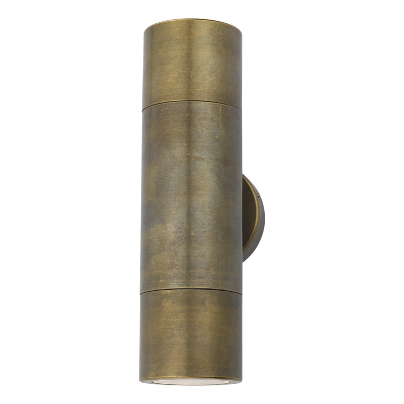 Dar ORT3275 Ortega Outdoor Up & Down Wall Light IP65 Natural Brass