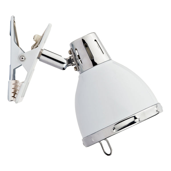Dar OSA4133 Osaka 1 Light Clip On Spot White and Polished Chrome