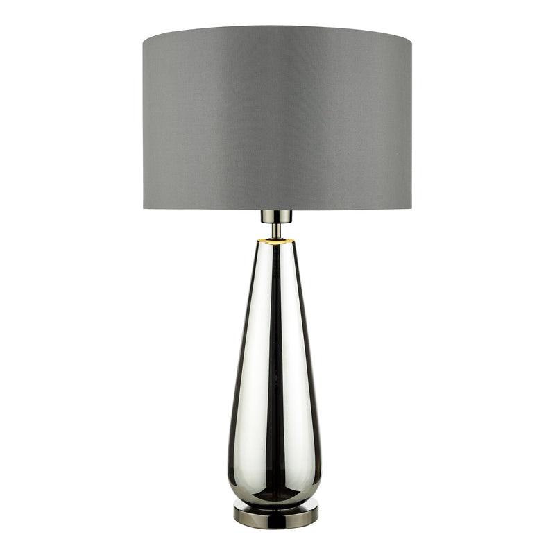 Dar PAB4267 Pablo Table Lamp Black Chrome Base c/w Smoked Grey Shade