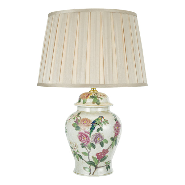 Dar PEO4255 Peony Porcelain Table Lamp Base Hand Finished Floral Motif