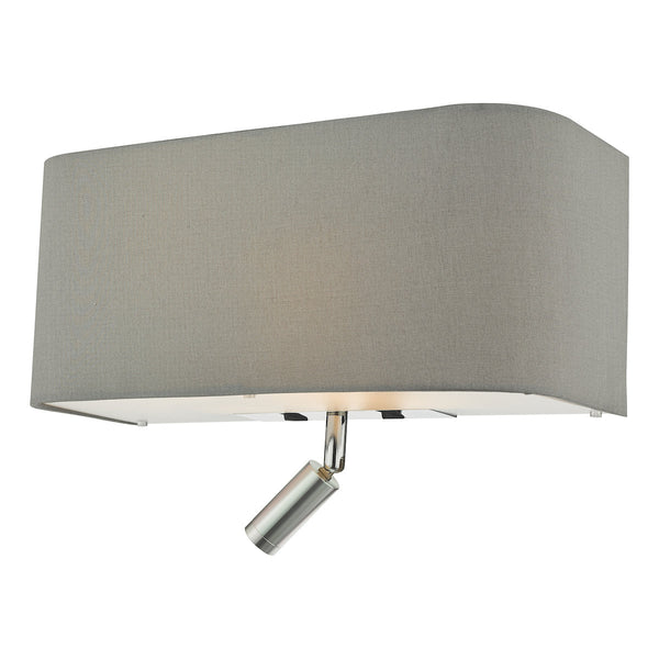 Dar RON7139L Ronda 3 Light Wall Light Grey With LED Reading Light