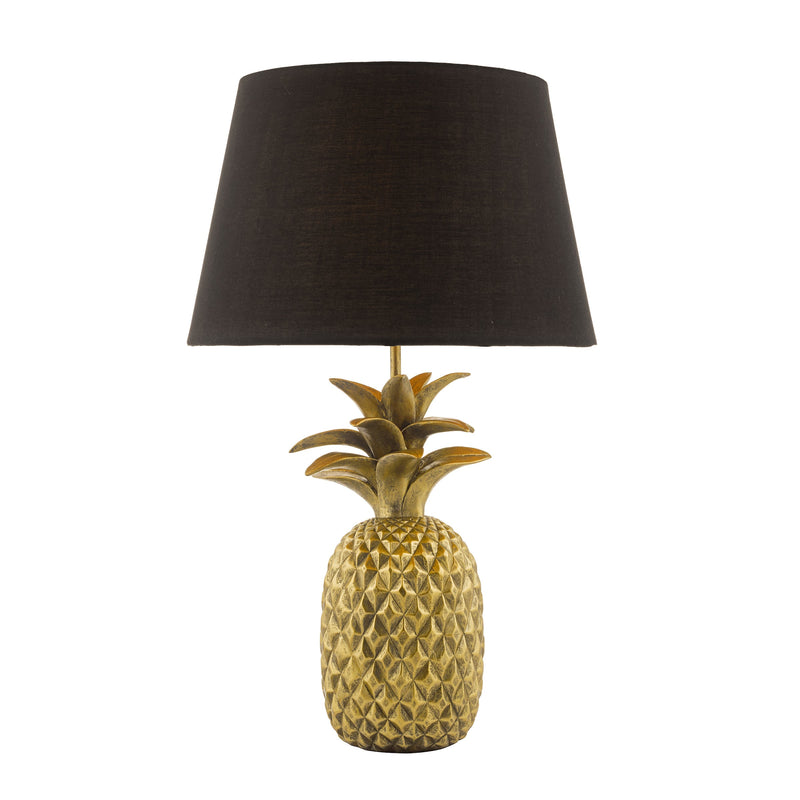 Dar SAF4235 Safa Pineapple Table Lamp Gold With Shade