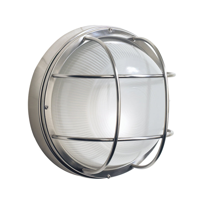 Dar SAL5044 Salcombe Large Round Steel Wall Light IP44