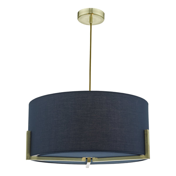 Dar SAN0323 Santino Pendant Gold C/W Navy Cotton Shade