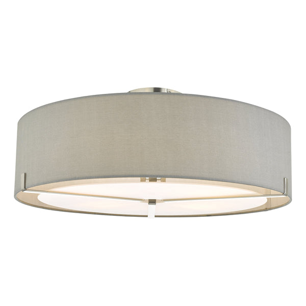 Dar SAN5339 Santino 3 Light Semi Flush Satin Chrome With Grey Shade