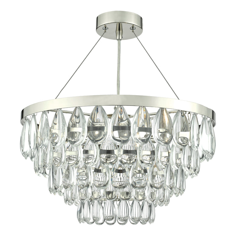 Clearance Dar SCE0350 Sceptre 3 Light Pendant Pebble Style Clear Droppers Polished Chrome Frame