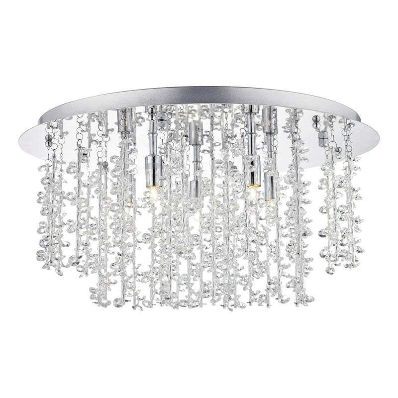 Dar SES5350 Sestina 5 Light G9 Flush Decorative Rods and Crystal Beads
