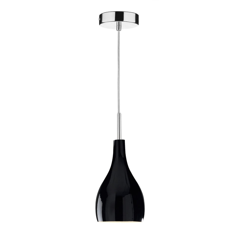 Dar SOH0122 Soho 1 Light Pendant Black