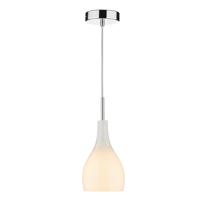 Dar SOH012 Soho 1 Light Pendant White