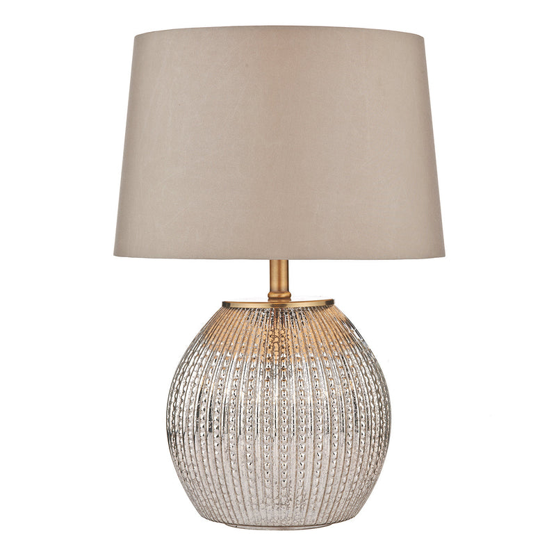 Dar SON4232 Sonia Table Lamp Antique Silver complete with Shade Dual Source