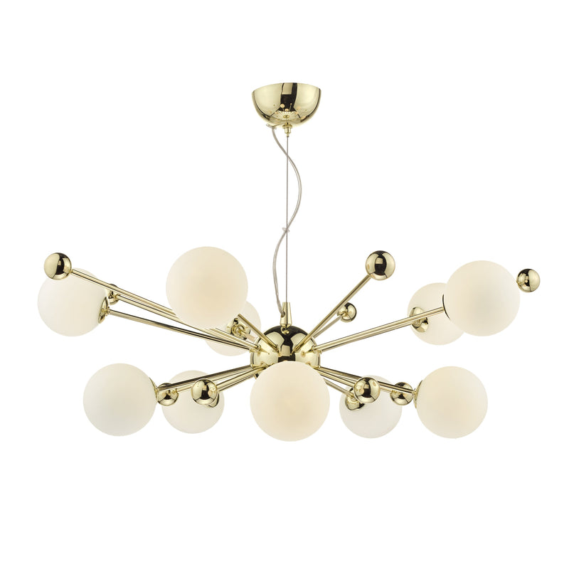 Dar URS2335 Ursa 10lt Pendant Gold & Opal Glass