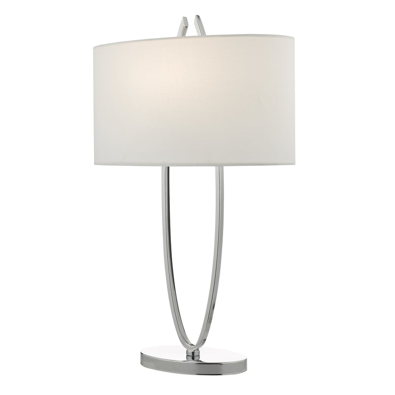 Dar UTA4250 Utara Table Lamp Polished Chrome With Shade