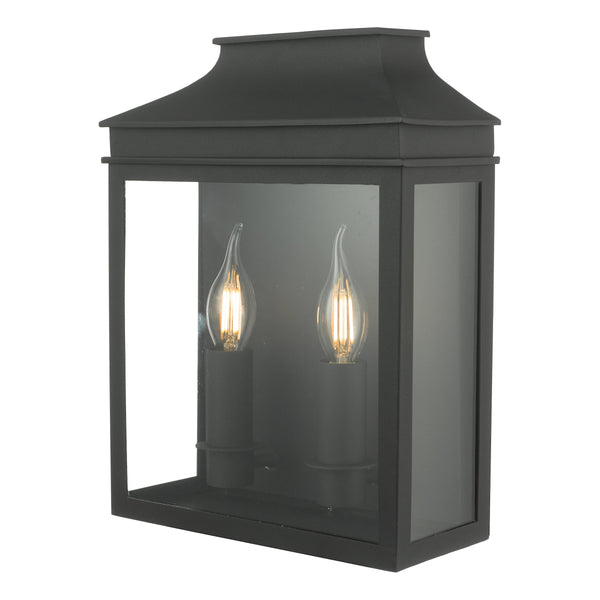 Dar VAP5022 Vapour 2 Light Coach Lantern Outdoor Wall Light IP44 Matt Black