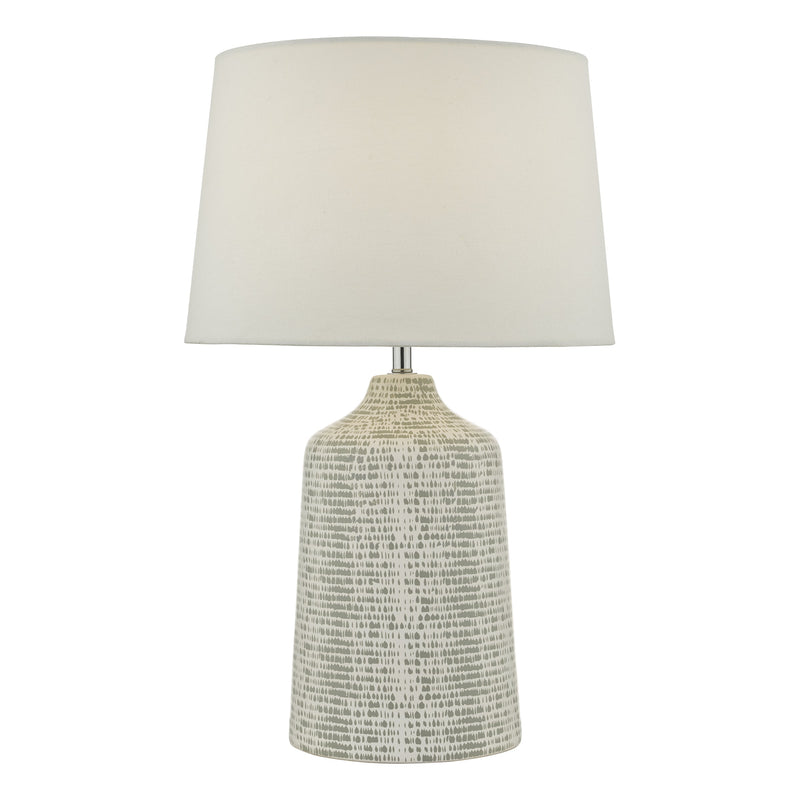 Dar VON4239 Vondra Table Lamp White & Grey With Shade