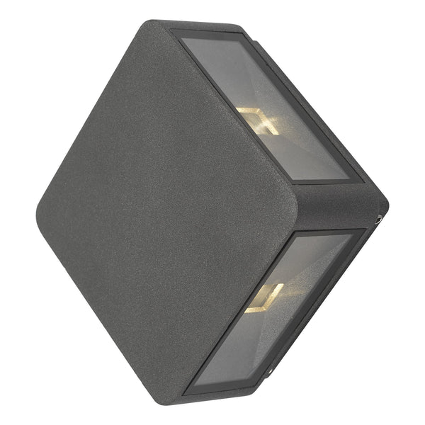 Dar WEI2139 Weiss 4 Light Wall Light Square Anthracite IP65 LED