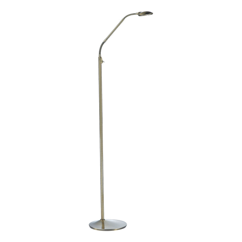 Dar WEL4975 Wellington Floor Lamp Antique Brass LED