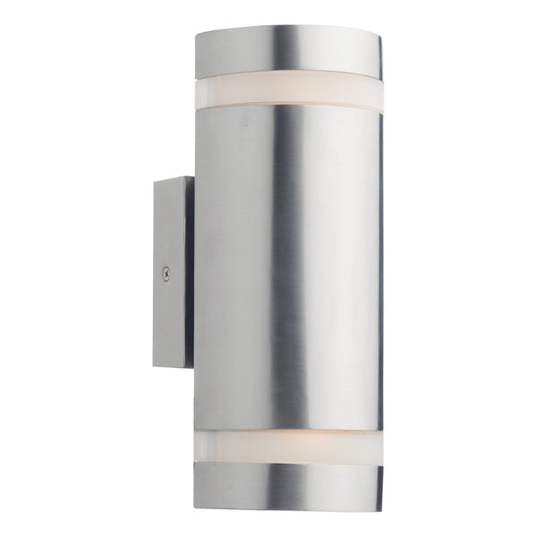 Dar WES2144 Wessex 2 Light Cylinder Stainless Steel Wall Bracket LED IP44