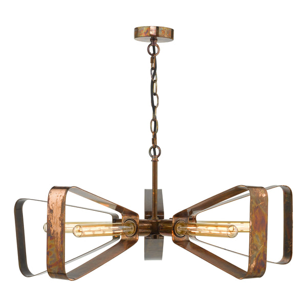 Dar YAV0564 Yavanna Industrial 5 Light Pendant Oiled Copper