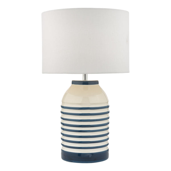 Dar ZAB4223 Zabe Table Lamp White & Blue C/W Shade