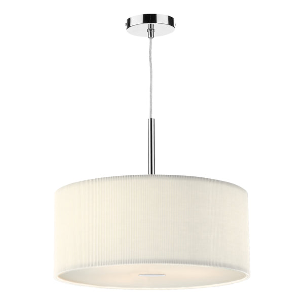 Dar ZAR1733 Zaragoza 3 Light Pendant Cream 600MM