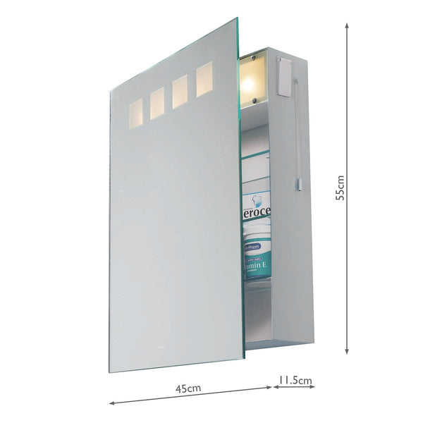 Dar ZEU94 Zeus Bathroom Cabinet complete with Shaver Socket IP44