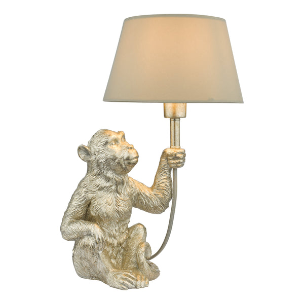 Dar ZIR4232 Zira 1 Light Monkey Table Lamp Silver With Shade