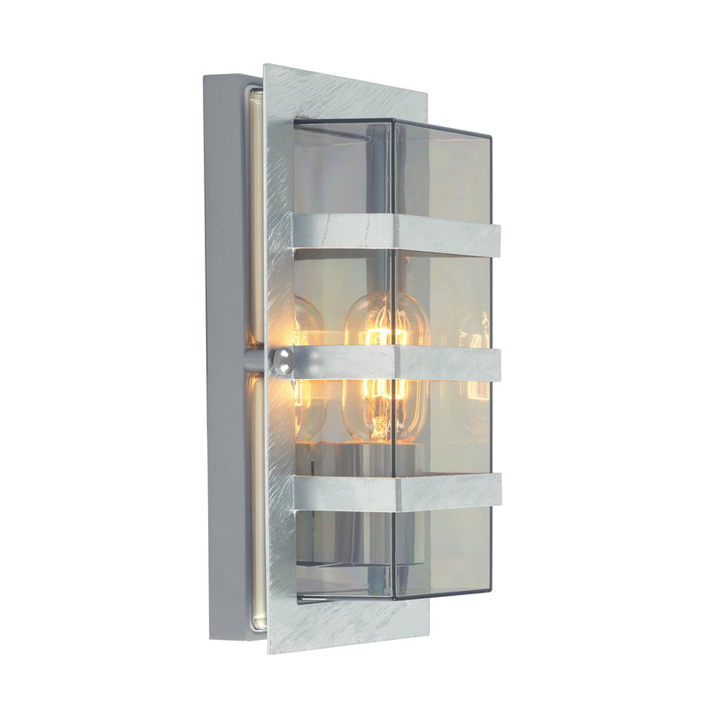 Boden 1 Light Wall Light - Galvanised With Clear Glass - Lighting Experts