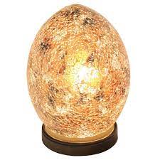 Febland LM77Y Yellow Mosaic Glass Vintage Egg Table Lamp 20cm