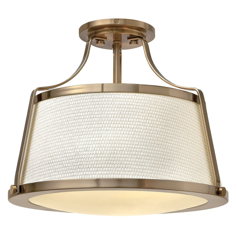 Charlotte 3 Light Semi-Flush - Brushed Caramel - Lighting Experts