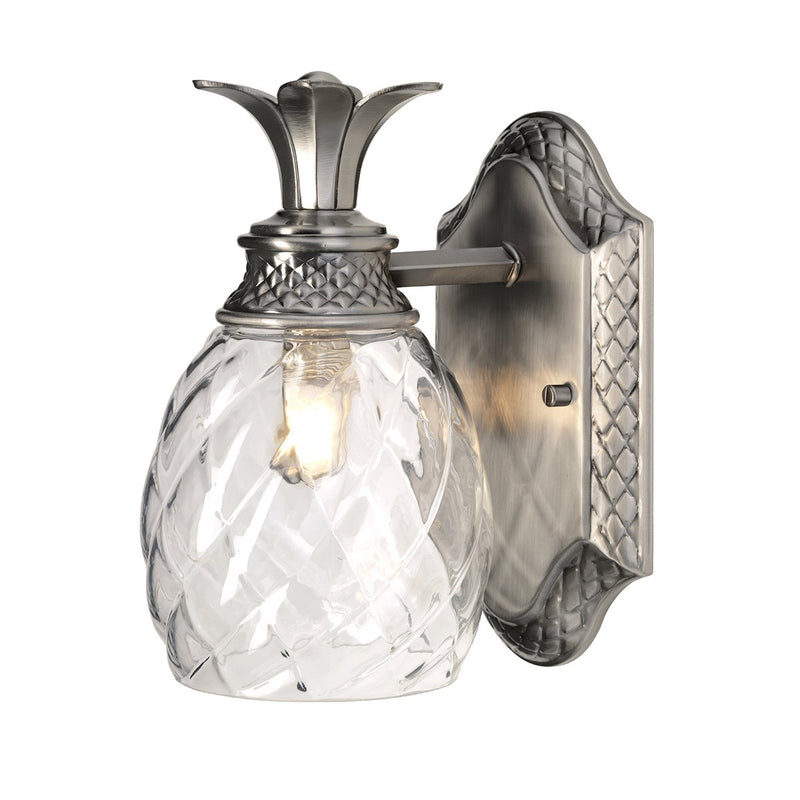 Plantation 1 Light Wall Light - Polished Antique Nickel