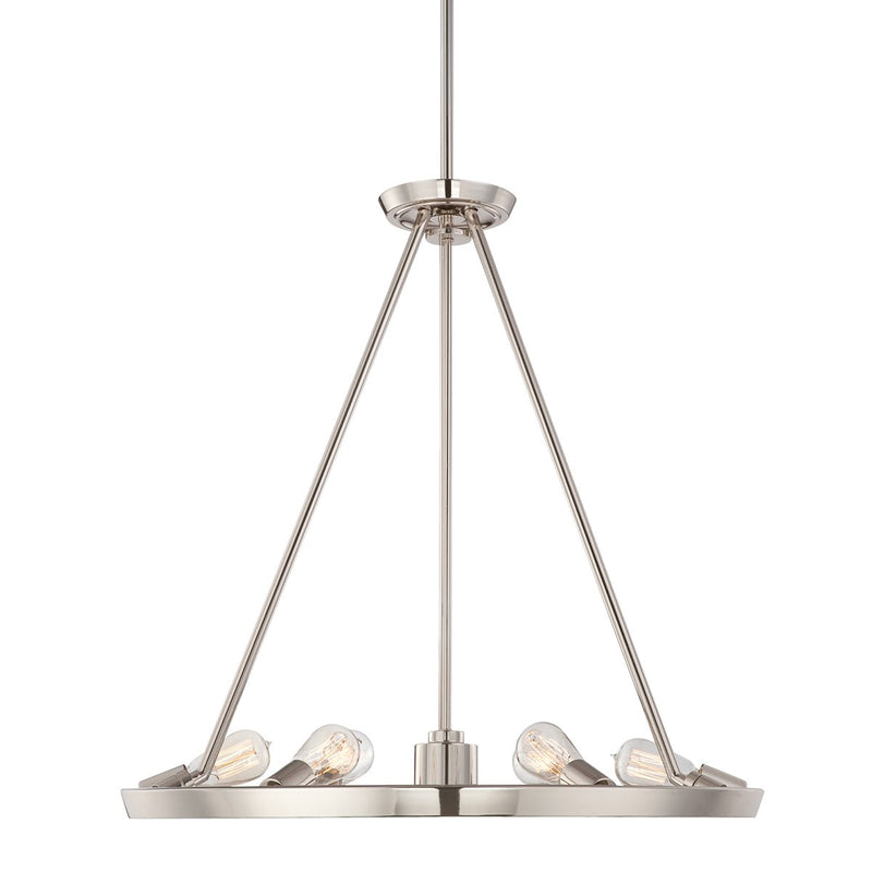 Uptown Theater Row 6 Light Chandelier - Imperial Silver