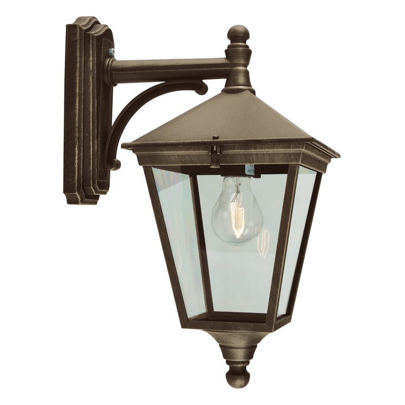 Turin 1 Light Down Wall Lantern - Black/Gold