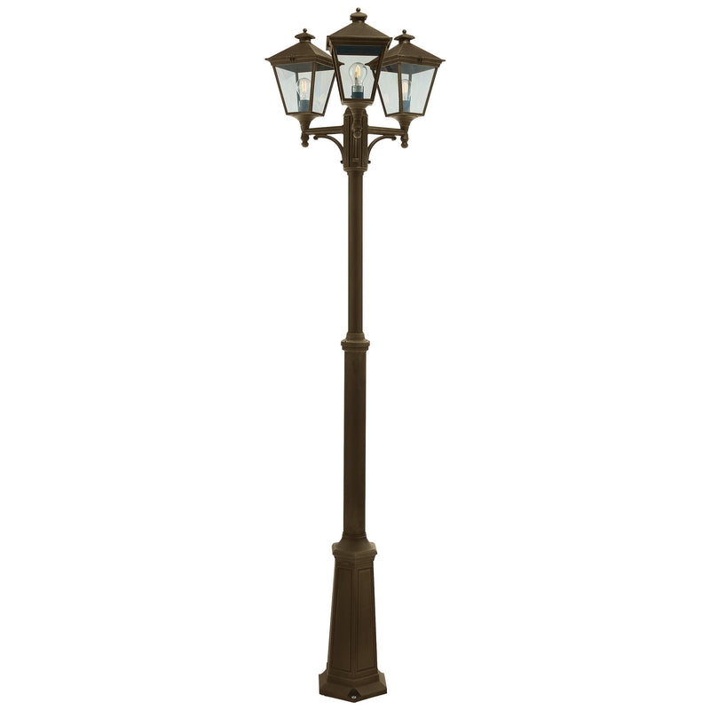 Turin 3 Light Triple Lamp Post - Black/Gold