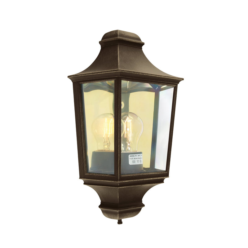 Turin 1 Light Half Lantern - Black/Gold