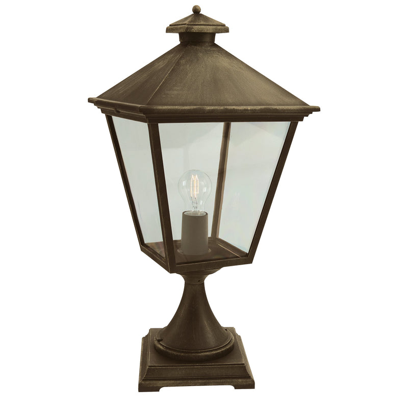 Turin 1 Light Grande Pedestal - Black/Gold